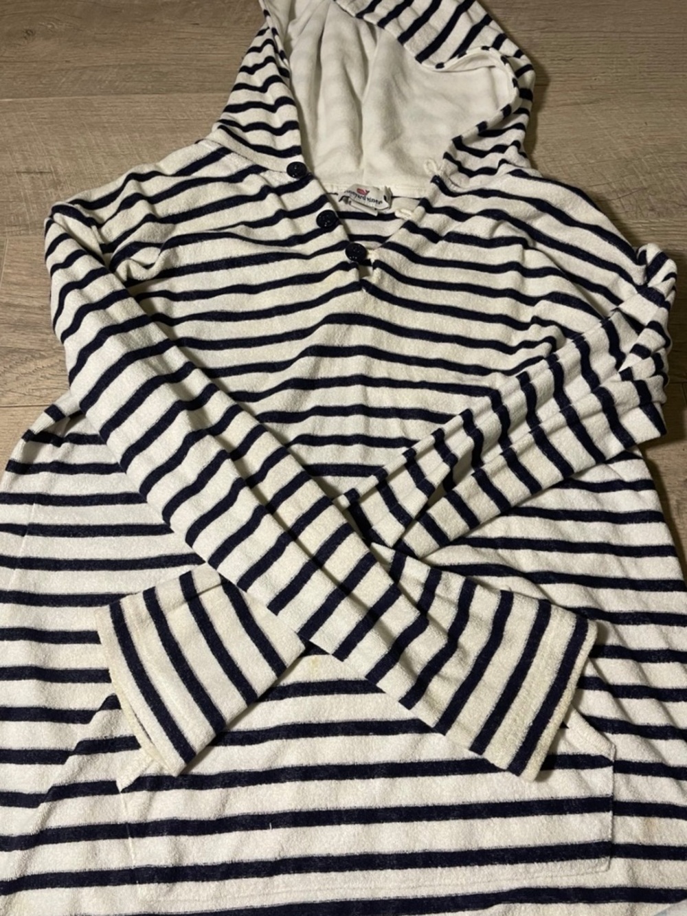 Vineyard Vines Navy and White Striped Hooded Pullover